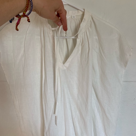 Uniqlo white boxy peasant top - Picture 3 of 5